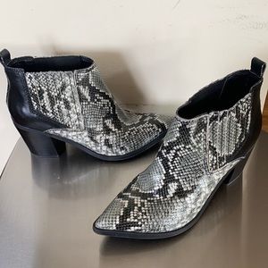 Marc Fisher snake skin python ankle bootie